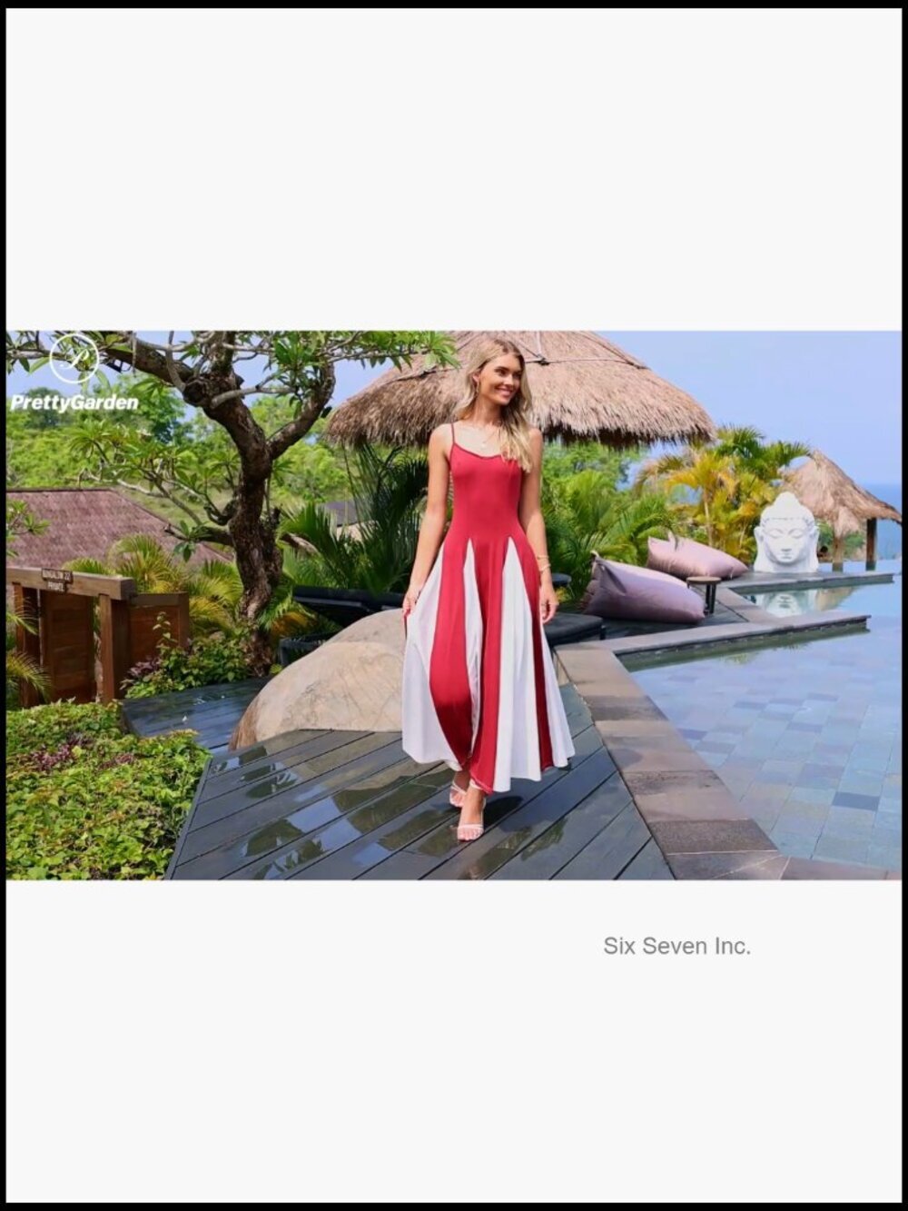 Spaghetti Strap Backless Flowy Maxi Dress Sleeveless Wedding Guest - Picture 7 of 7